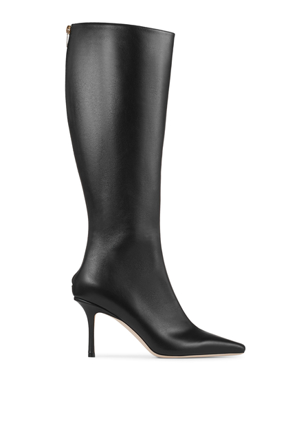 Agathe 85 Leather Knee-High Boots
